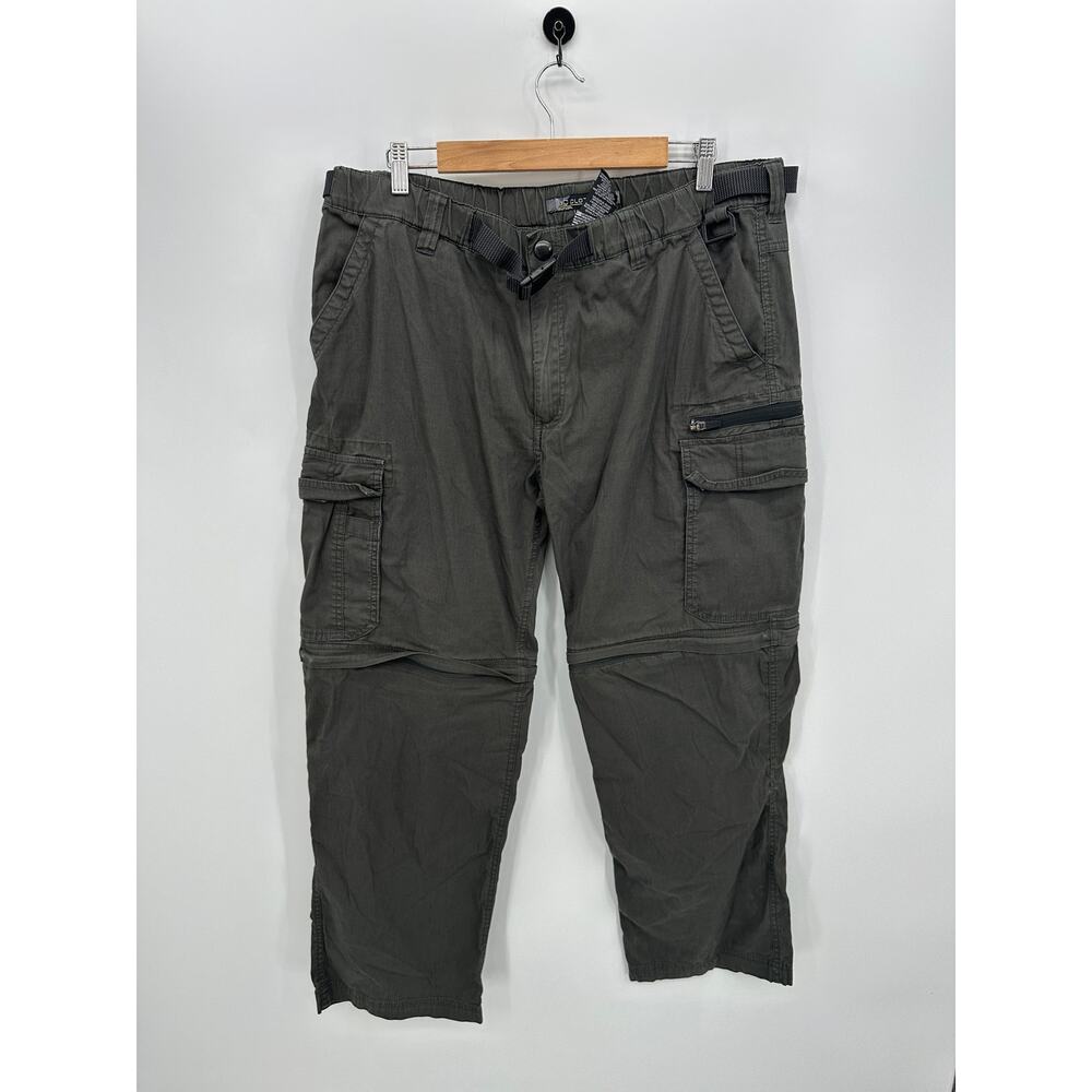 BC Clothing Gray Cargo Zip Off Pants Men‎ Sz XXL x 30 Gorpcore Hiking Outdoors